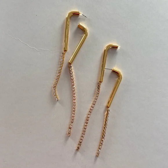 NWOT Cult Gaia Meta Rhinestone Earring - Picture 5 of 7